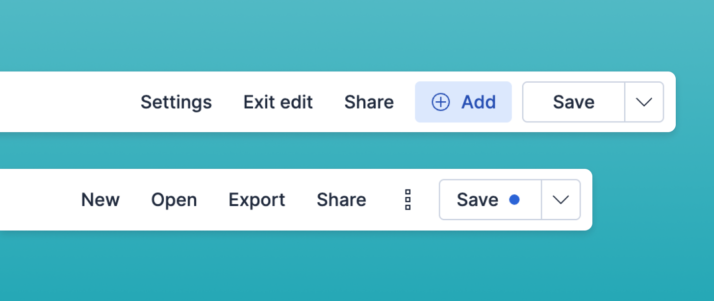 App menu after change