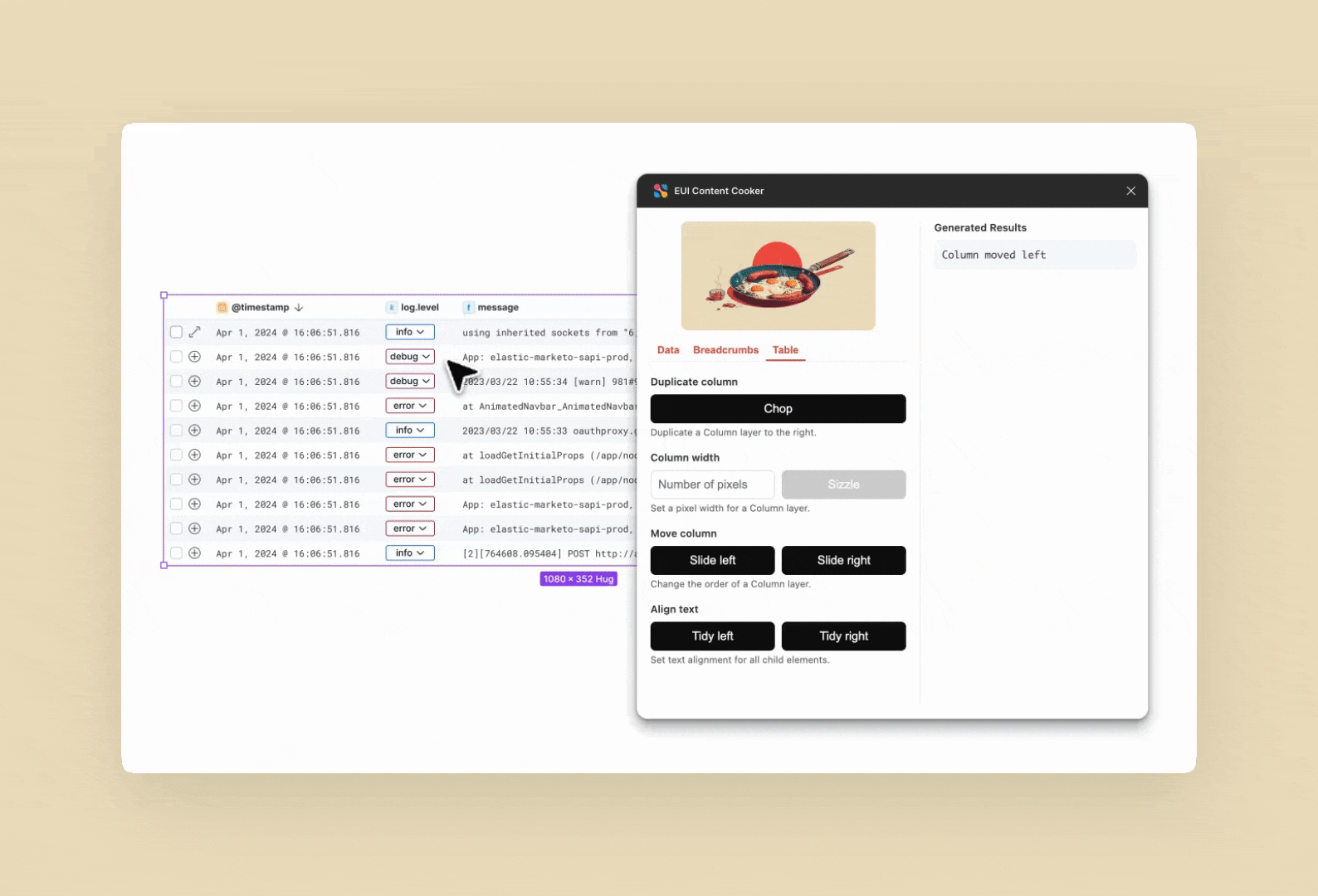 EUI Content Cooker interaction demo