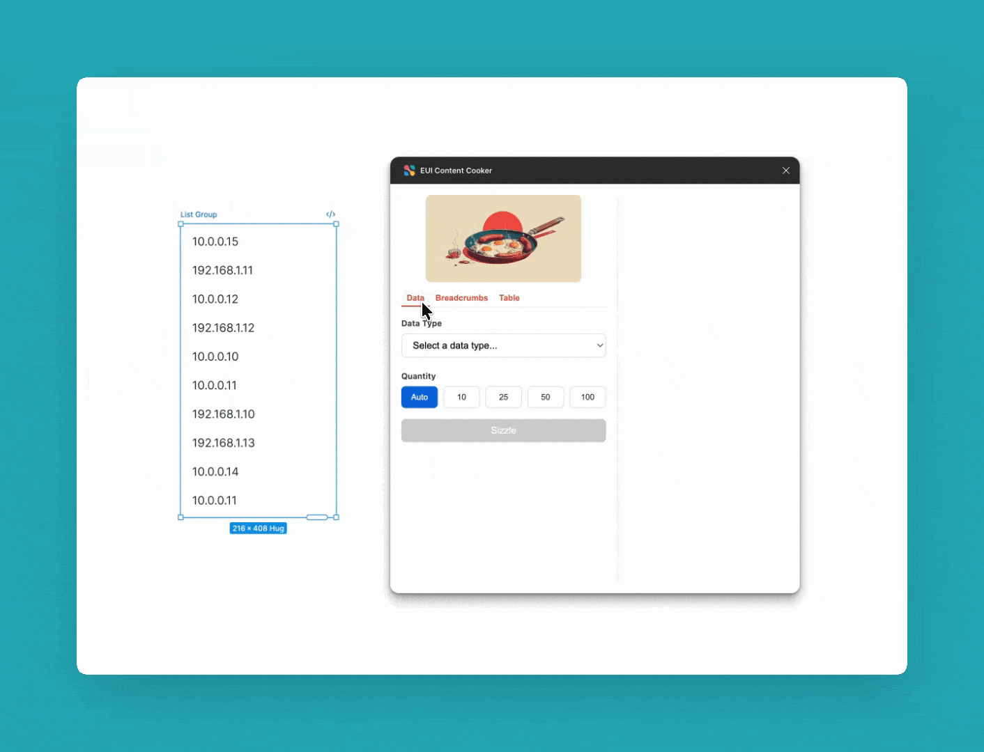 EUI Content Cooker interaction demo