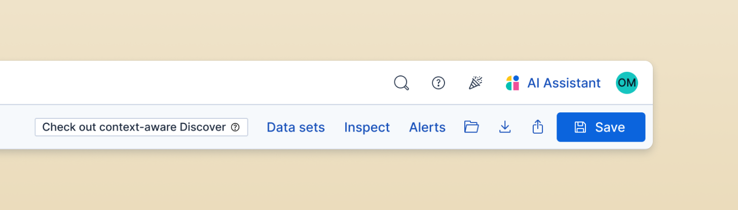 Existing Discover interface with no cross-solution cues